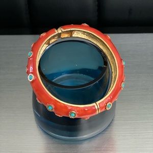J Crew orange bangle bracelet with stones